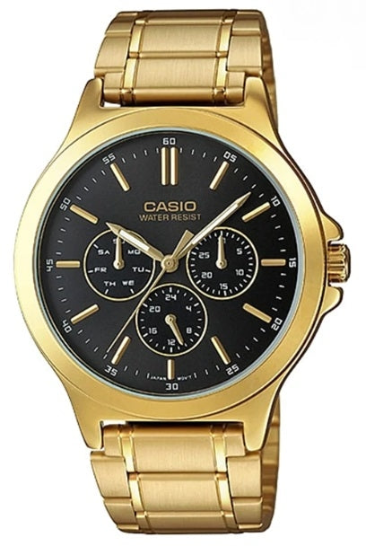 Casio Multifunktions Herrenuhr MTP V300G 1A (gold/schwarz)
