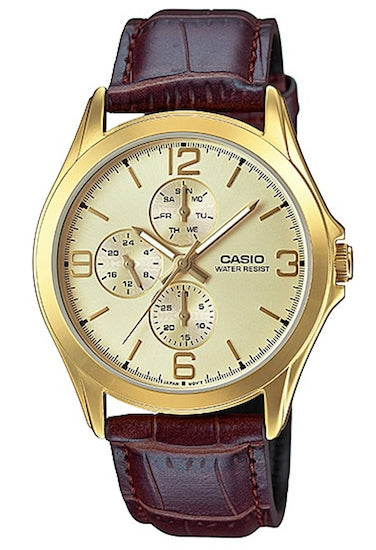 Casio Collection MTP V301GL 9A Herren Analog Leder