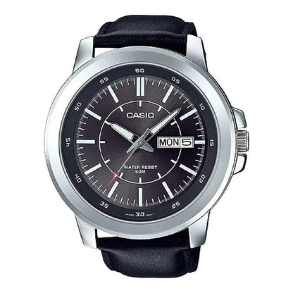 Casio Collection XL Leather Date Watch