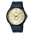 Casio Herren Analog Quarzuhr mit Resin Gehäuse und Resinarmband, goldfarbenes Zifferblatt