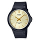 Herren-Analog-Quarzuhr mit Resin-Gehäuse und Resinarmband, goldfarbenes Zifferblatt