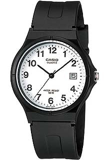 Casio Klassische Unisex Quarzuhr mit hellem Zifferblatt und Resinarmband