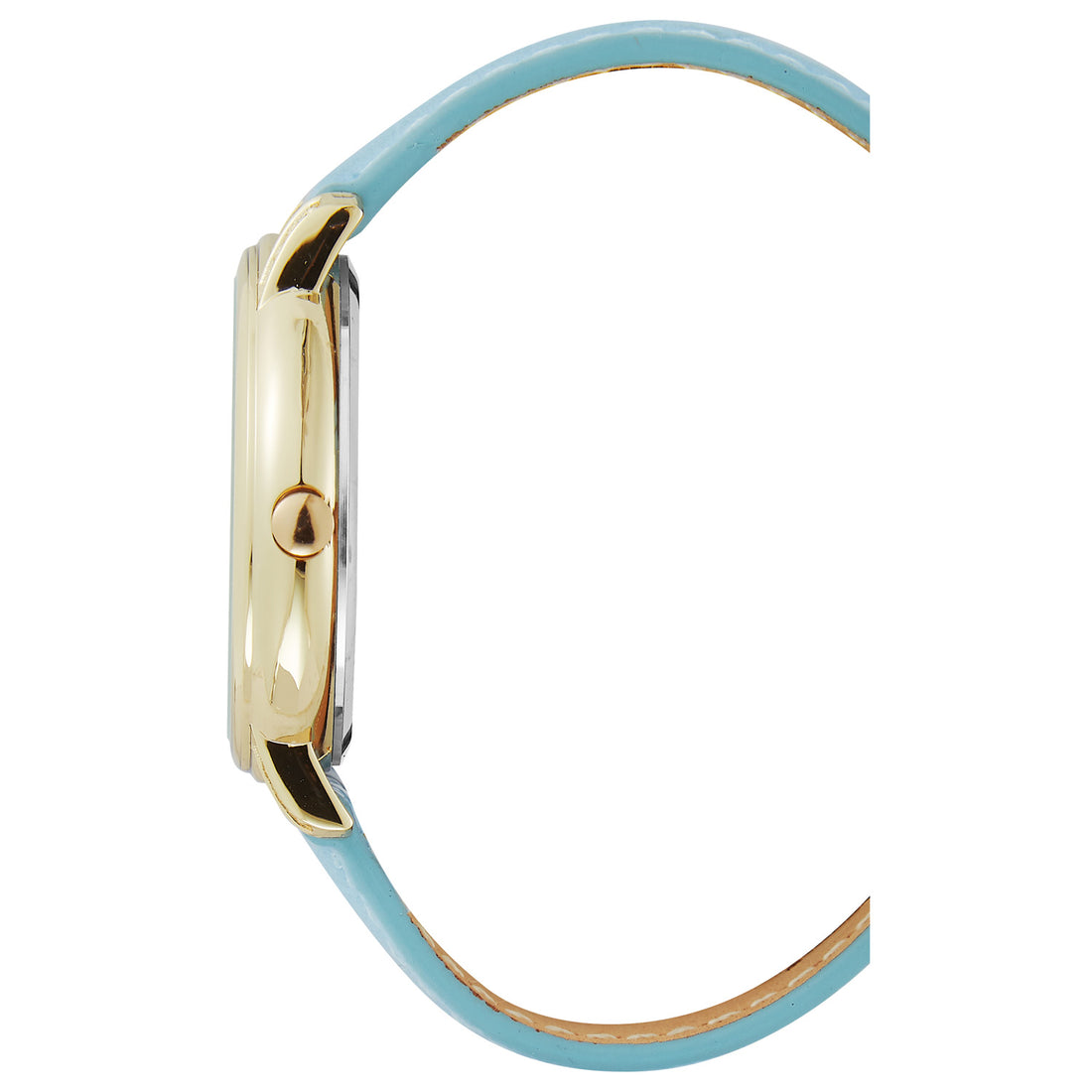 Damen-Analog-Quarzuhr mit Metallgehäuse und Metallarmband in Hellblau, blaues Zifferblatt