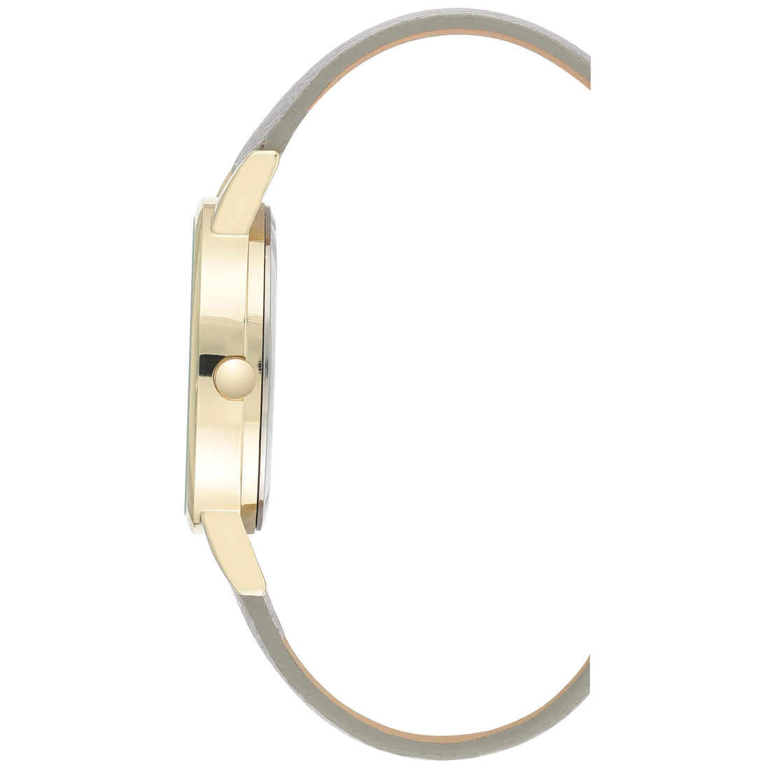 Damen-Analog-Quarzuhr mit goldfarbenem Metallgehäuse und Metallarmband, graues Zifferblatt