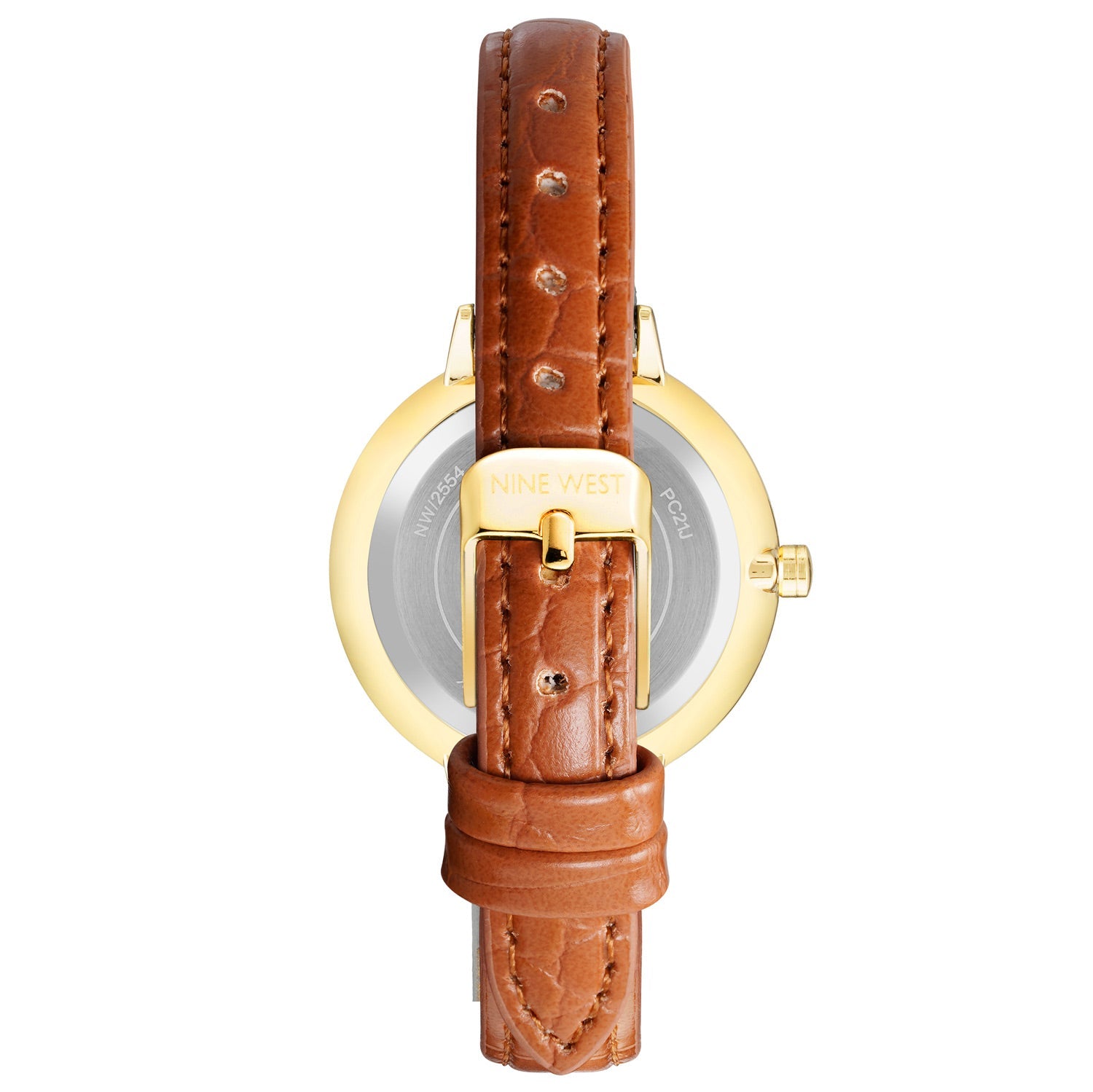 Nine West Damen Analog Quarzuhr mit champagnerfarbenem Metallgehäuse und Metallarmband, champagnerfarbenes Zifferblatt