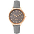 Nine West Damen Analog Quarzuhr mit grauem Metallgehäuse und Metallarmband, graues Zifferblatt