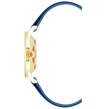 Nine West Damen Analog Quarzuhr mit silberfarbenem Metallgehäuse und Metallarmband, dunkelblaues Zifferblatt