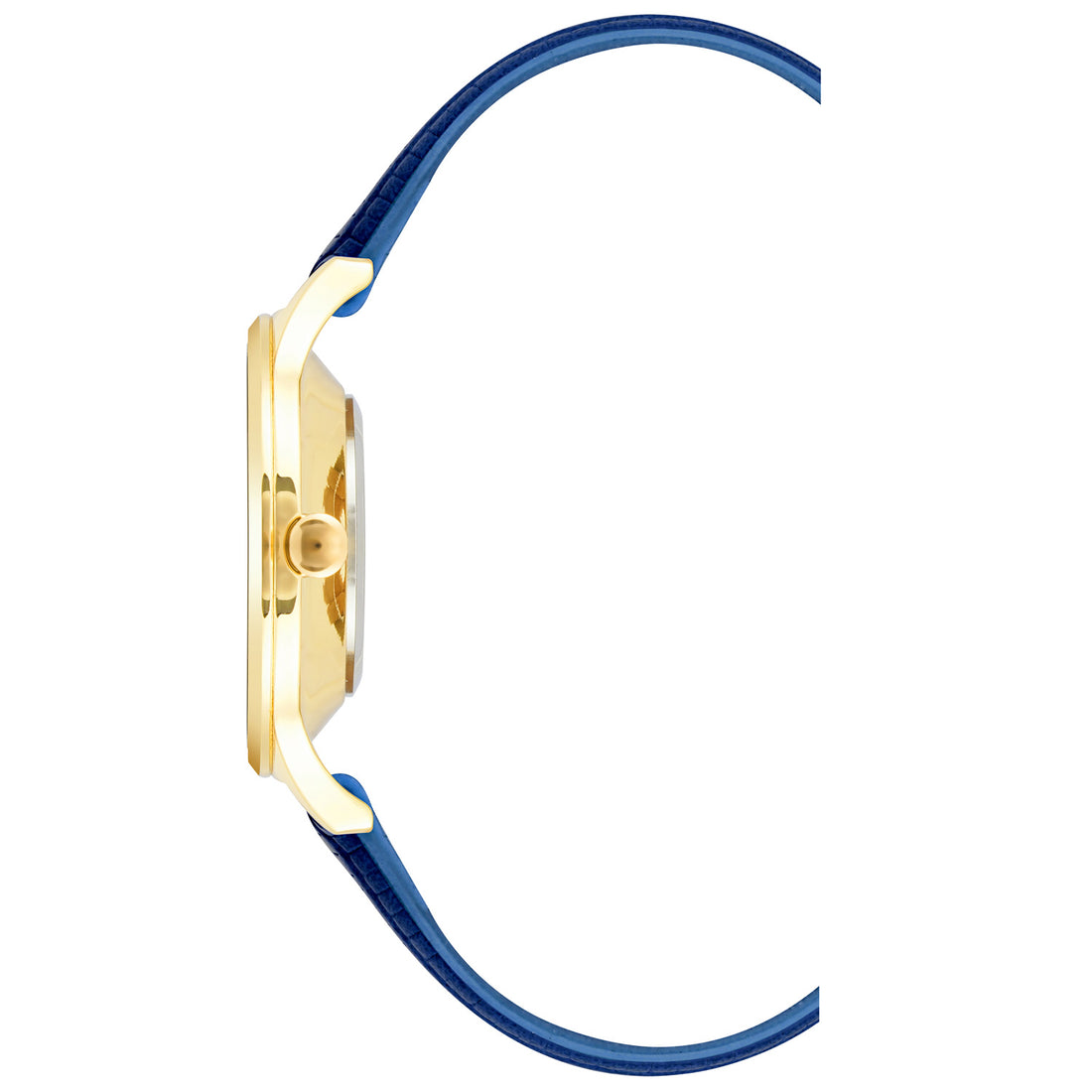 Damen-Analog-Quarzuhr mit silberfarbenem Metallgehäuse und Metallarmband, dunkelblaues Zifferblatt