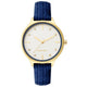 Damen-Analog-Quarzuhr mit Metallgehäuse und Metallarmband in Hellblau, blaues Zifferblatt