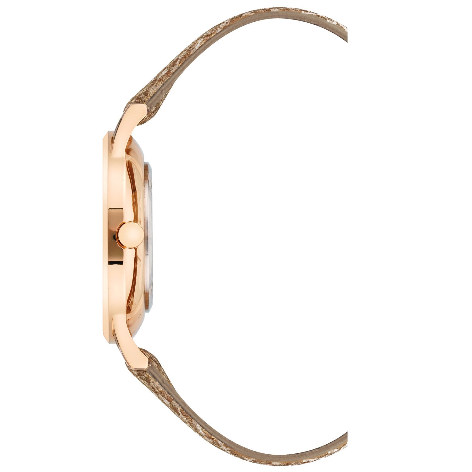 Nine West Damen Analog Quarzuhr mit roséfarbenem Metallgehäuse und Metallarmband, roségoldfarbenes Zifferblatt