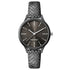 Nine West Damen Analog Quarzuhr mit grauem Metallgehäuse und Metallarmband, graues Zifferblatt