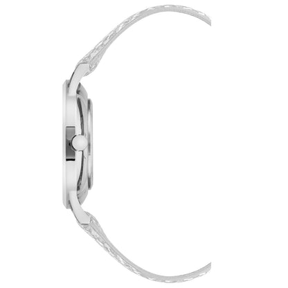Nine West Damen Analog Quarzuhr mit silberfarbenem Metallgehäuse und Metallarmband, silberfarbenes Zifferblatt