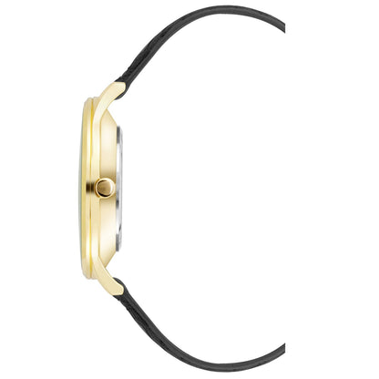 Nine West Damen Analog Quarzuhr mit Metallgehäuse und Metallarmband in Schwarz, schwarzes Zifferblatt