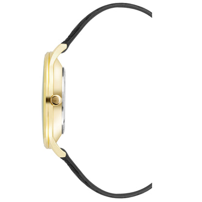 Damen-Analog-Quarzuhr mit Metallgehäuse und Metallarmband in Schwarz, schwarzes Zifferblatt