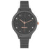 Nine West Damen Analog Quarzuhr mit grauem Metallgehäuse und Metallarmband, graues Zifferblatt