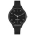 Nine West Damen Analog Quarzuhr mit Metallgehäuse und Metallarmband in Schwarz, schwarzes Zifferblatt