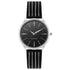 Nine West Damen Analog Quarzuhr mit silberfarbenem Metallgehäuse und Metallarmband, schwarzes Zifferblatt