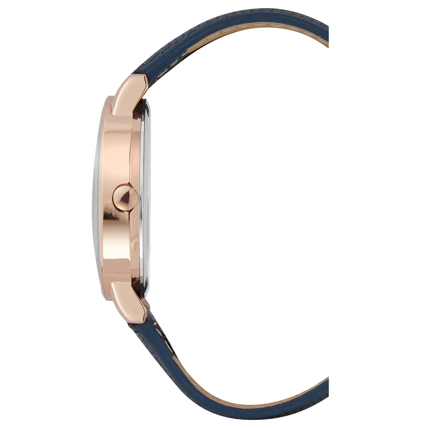 Montre à quartz analogique pour femme Nine West, boîtier en métal rose, bracelet en métal, cadran bleu foncé, NW2572RGNV