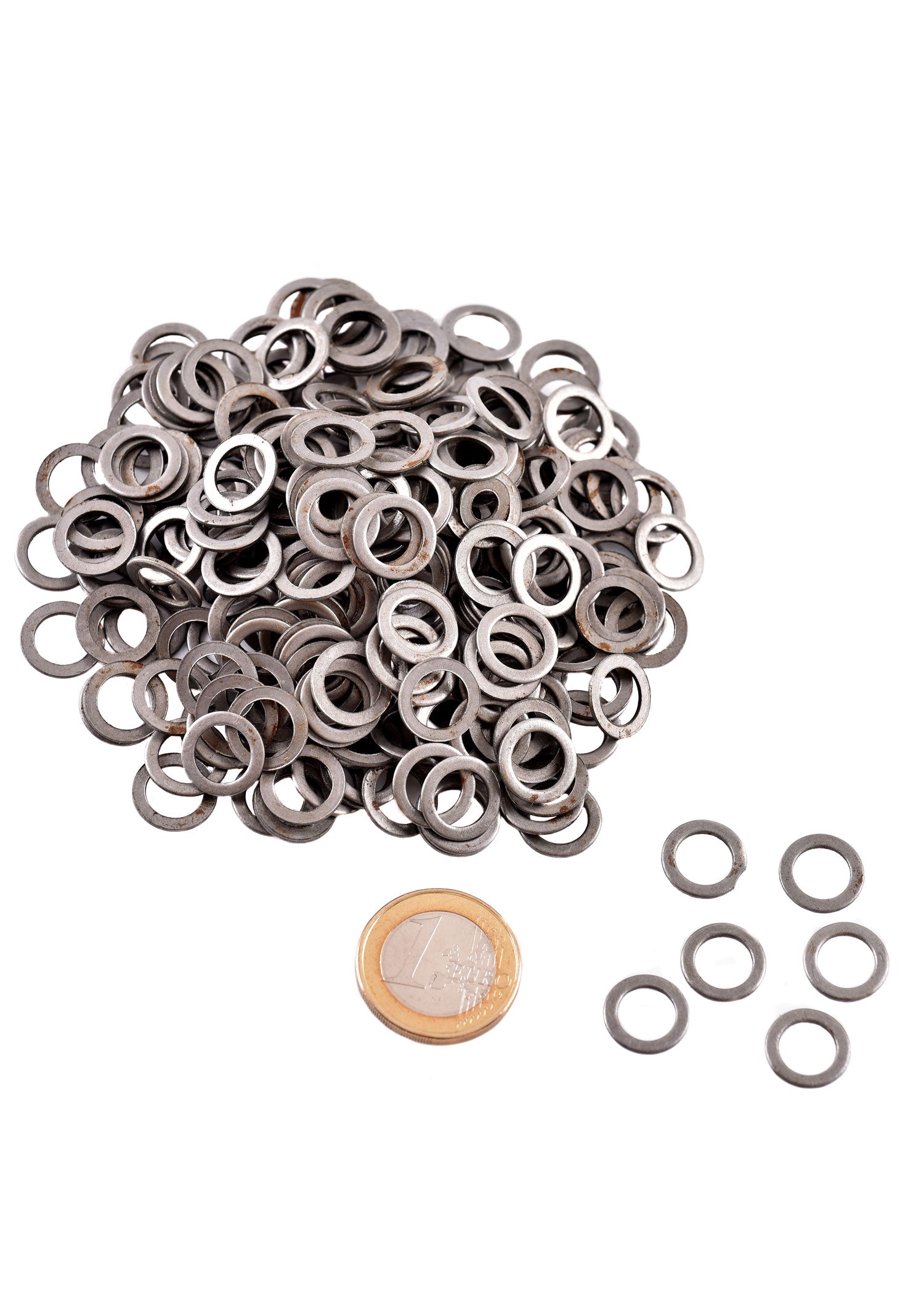 1kg Flache Kettenringe ID 8mm gestanzt