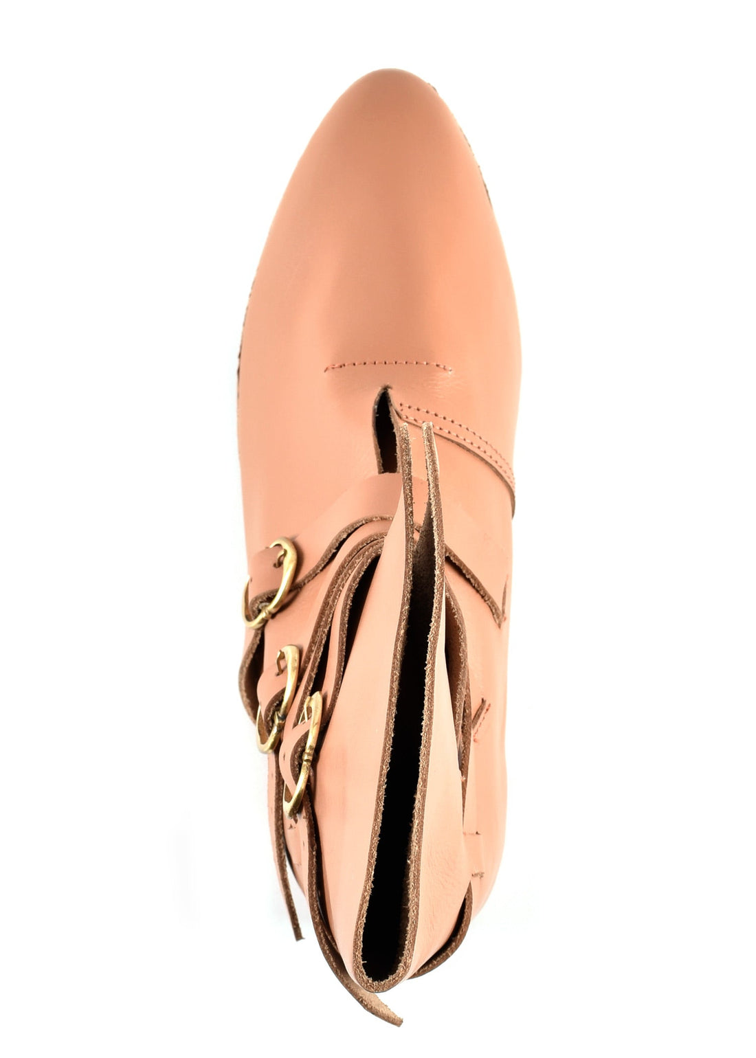Mittelalterlicher Schnallenschuh aus Leder, authentisch