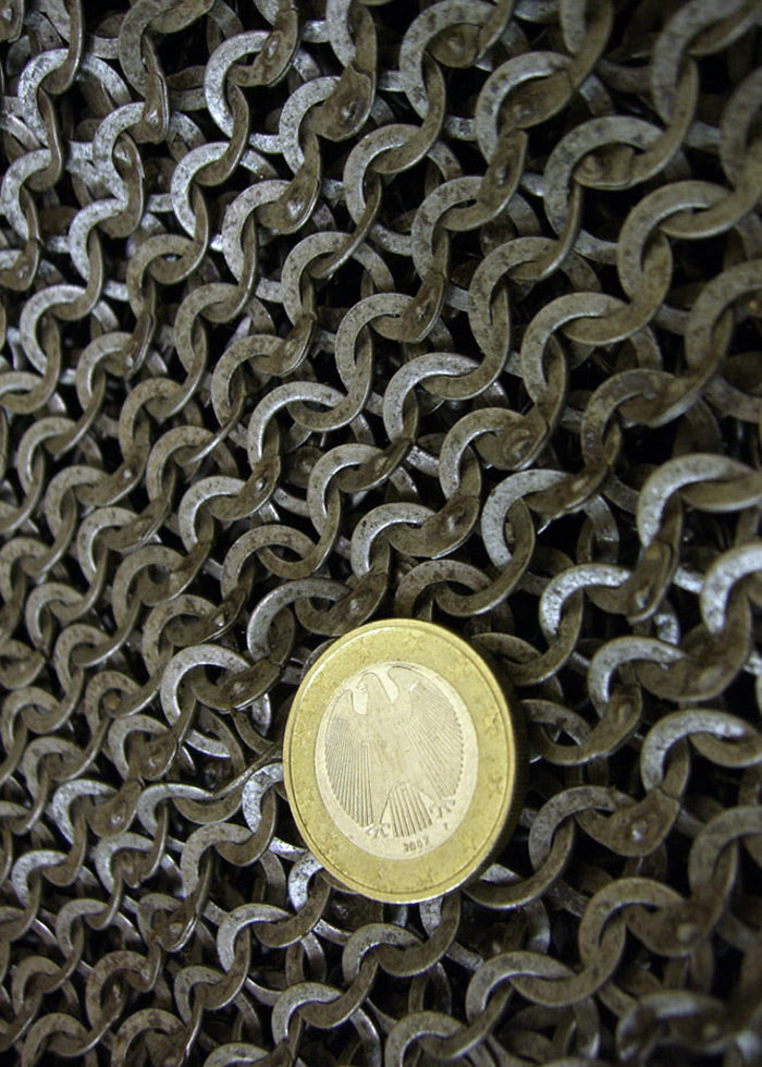 kettenhemd haubergeon flachring mit keilnieten gemischt id 8 mm