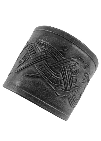 Leder Armschützer Drachenmotiv Jelling Stil