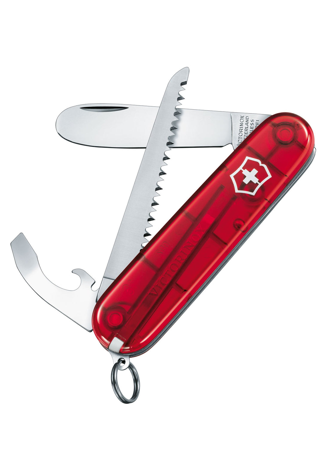 My First Victorinox Kindermesser mit Säge, Rot Transparent
