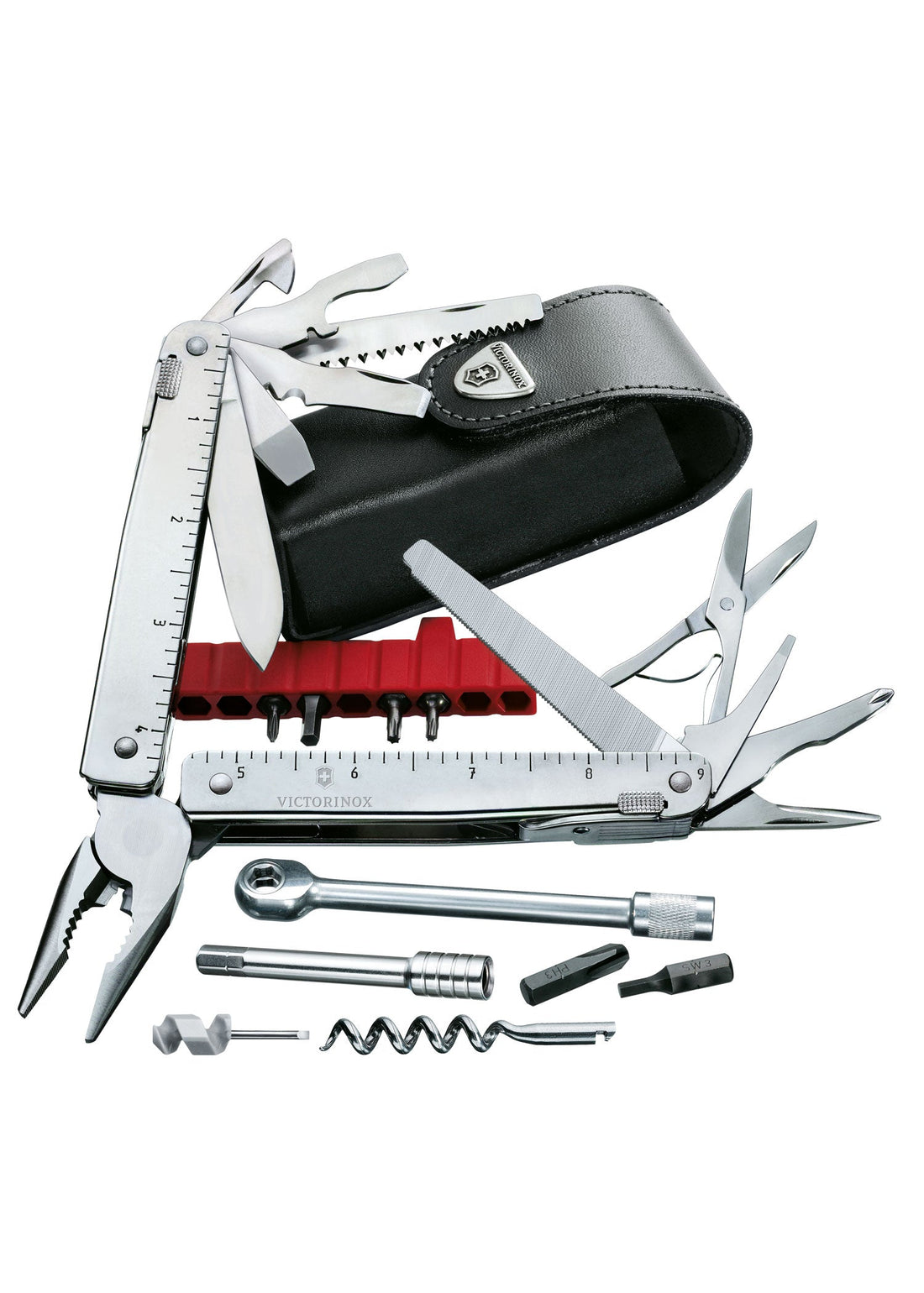 swisstool x plus ratchet in leder etui