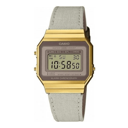 Vintage Iconic Digitaluhr A700WEGL (Textilband Hellgrau)
