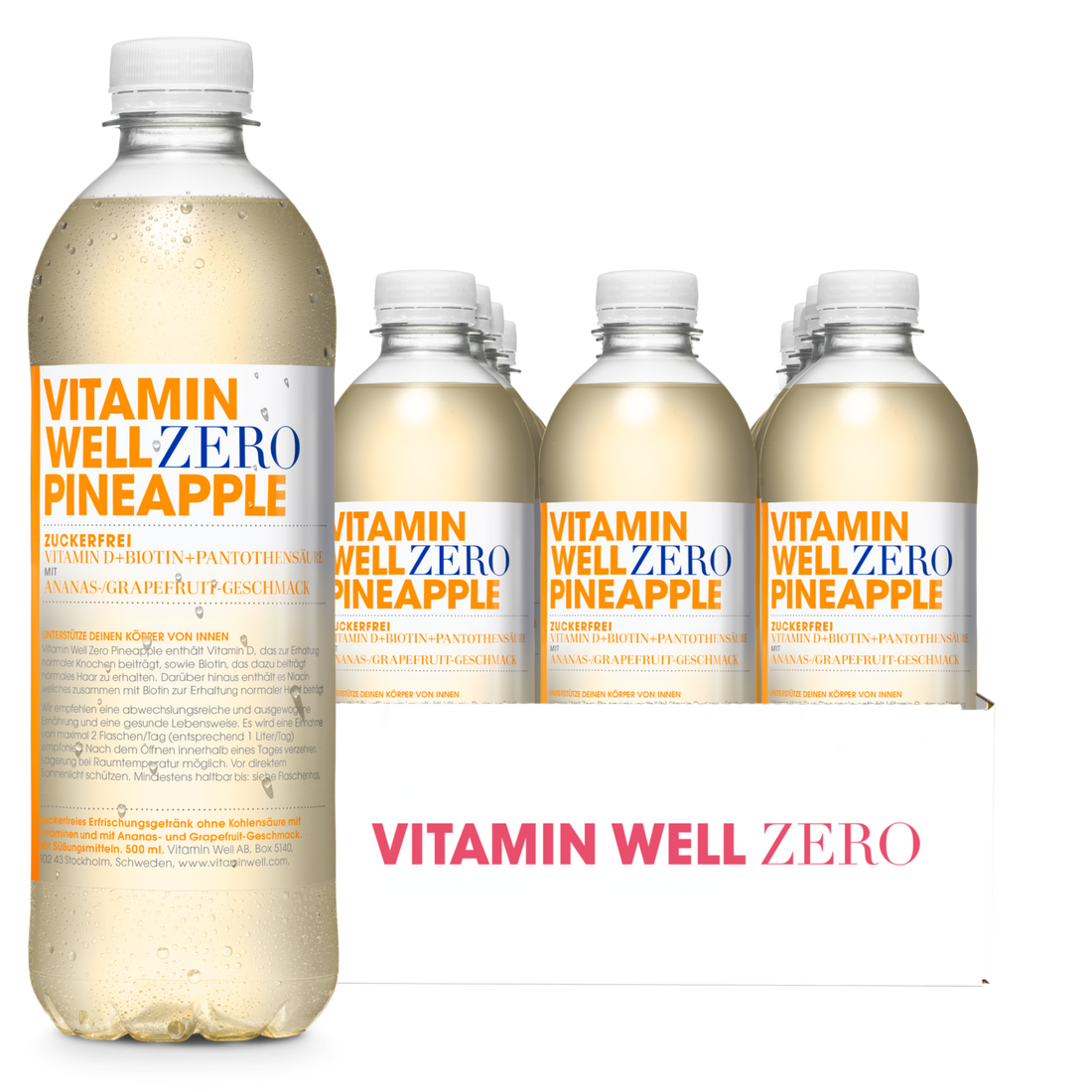 Vitamin Well Drink 12x500ml ZERO Pineapple