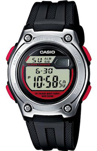 Casio Digitale Sportuhr mit Stoppuhr, Alarm und LED Beleuchtung in Schwarz