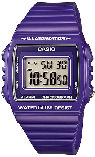 Casio Digitale Sportuhr mit Stoppuhr, Alarm und 50 m Wasserdichtigkeit in Violett