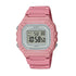 Casio Digitale Quarzuhr mit Resin Gehäuse und Resinarmband in Rosa, violettes Display (50 m)