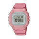 Digitale Quarzuhr mit Resin-Gehäuse und Resinarmband in Rosa, violettes Display (50 m)