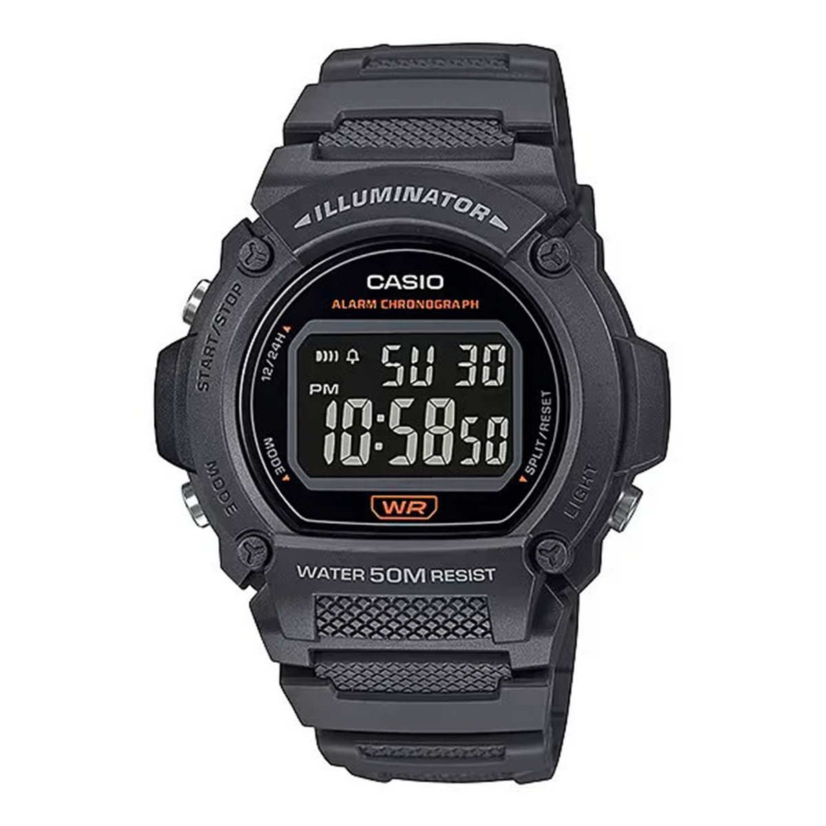 Casio Digitale Sportuhr mit Stoppuhr, Alarm und LED Beleuchtung in Grau