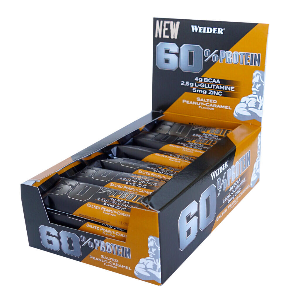 Weider 60 Protein Bar 24x45g OHNE ORIG. VERP.KARTON Salted Peanut Caramel