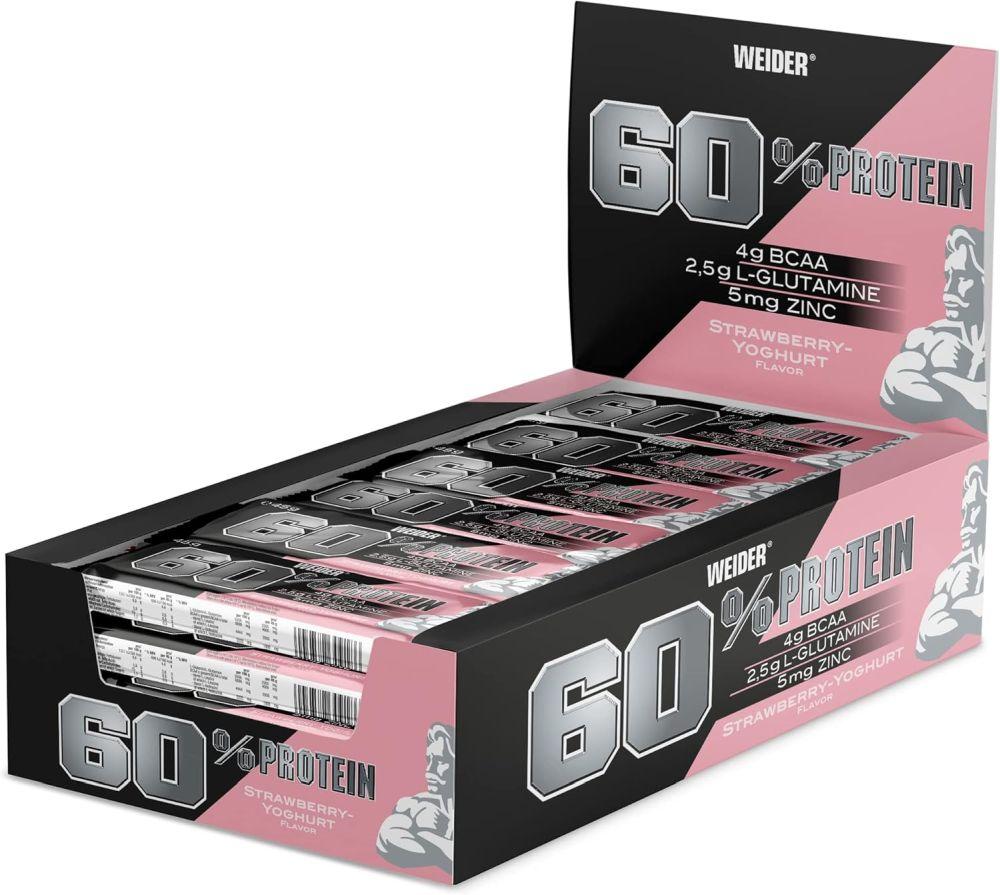 Weider 60 Protein Bar 24x45g StrawberryYoghurt