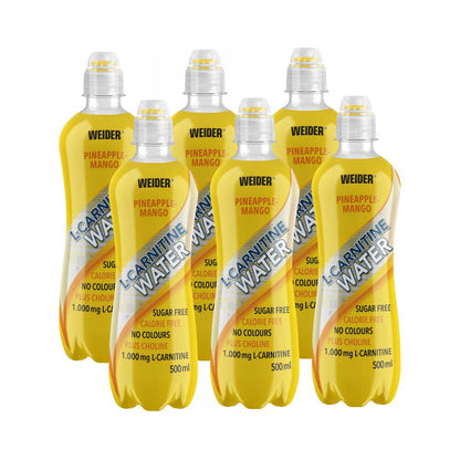 Weider LCarnitine WATER 6 x 500ml PineappleMango