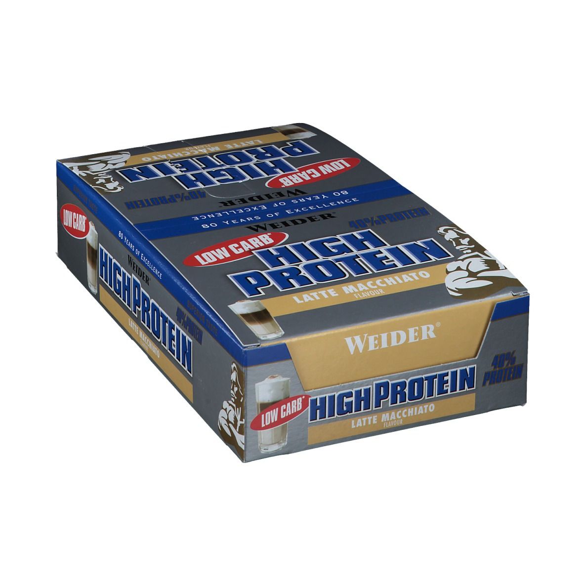 Weider Low Carb High Protein 40 Riegel 24x50g Latte Macchiato