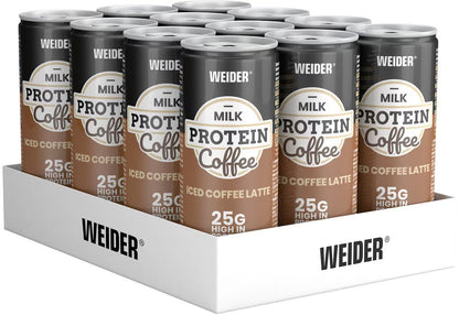 Weider Milk Protein Shake 12x250ml Iced Coffee Latte