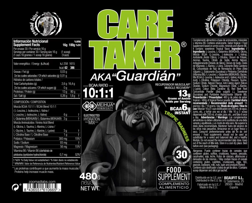 Zoomad Caretaker BCAA 480 gr Tropic Madness