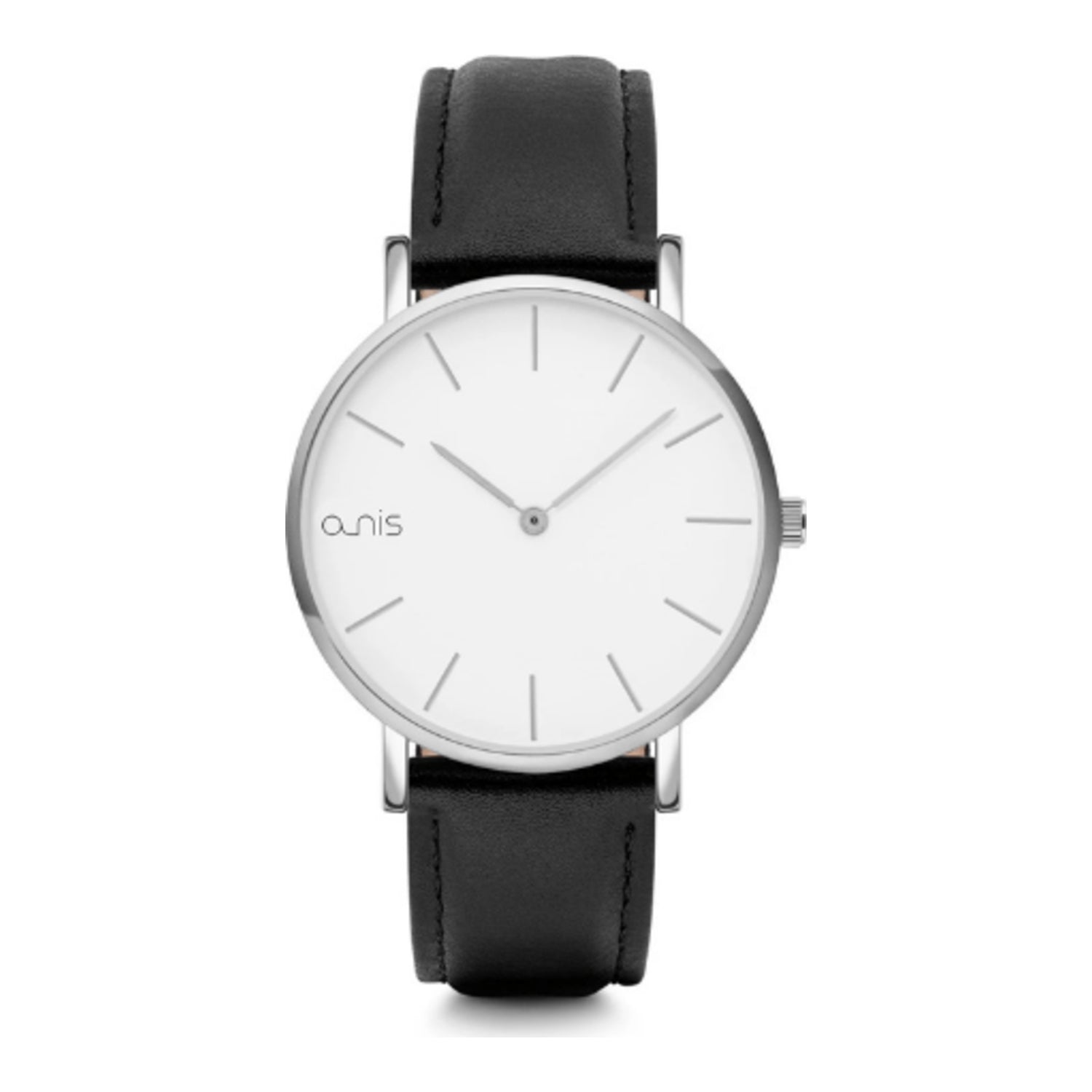 Montre analogique à quartz Nis, en métal avec verre minéral, au design classique.