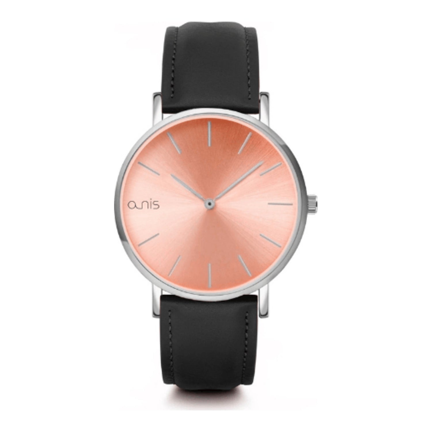 Montre analogique à quartz Nis, en métal avec verre minéral, au design classique.