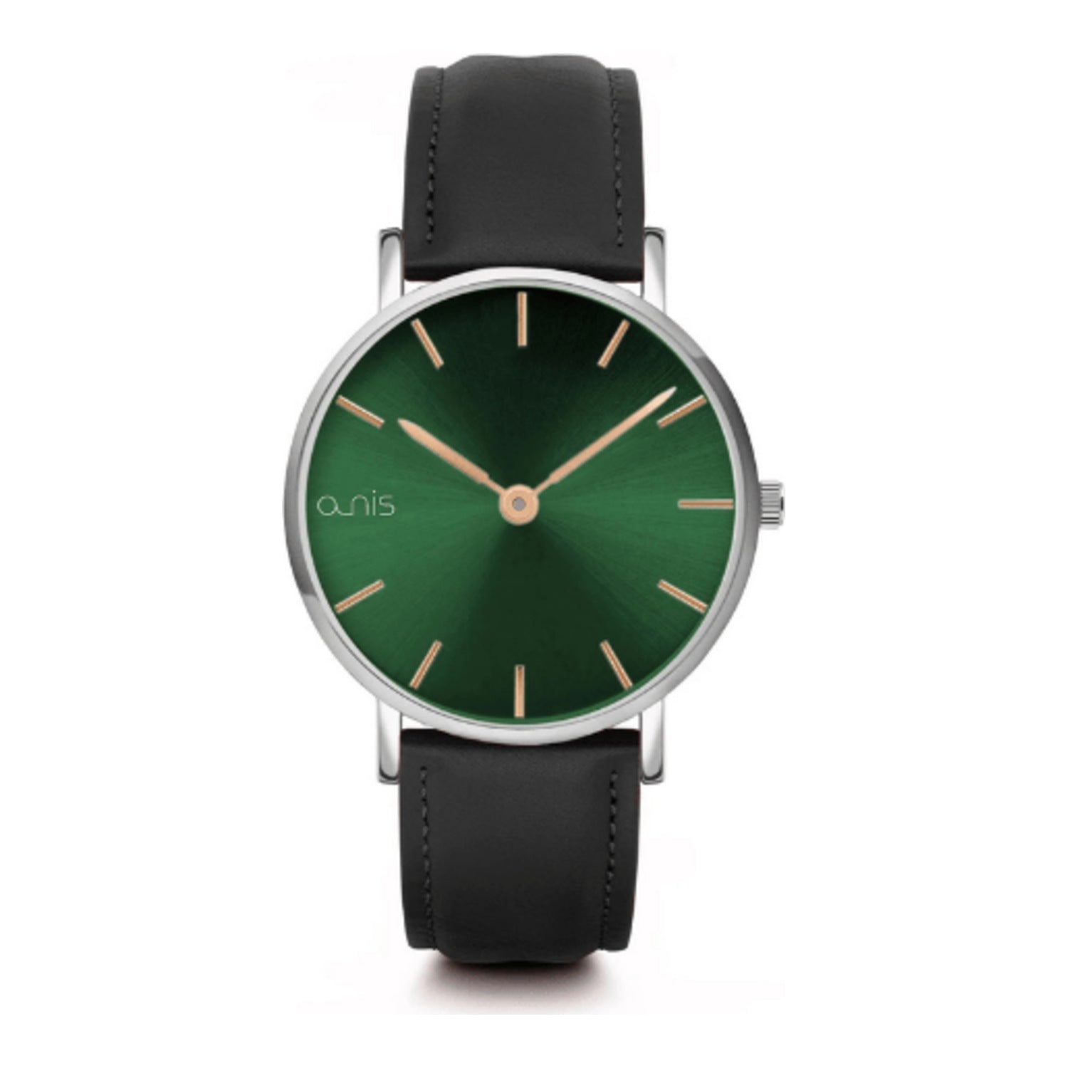 Montre analogique à quartz Nis, en métal avec verre minéral, au design classique.