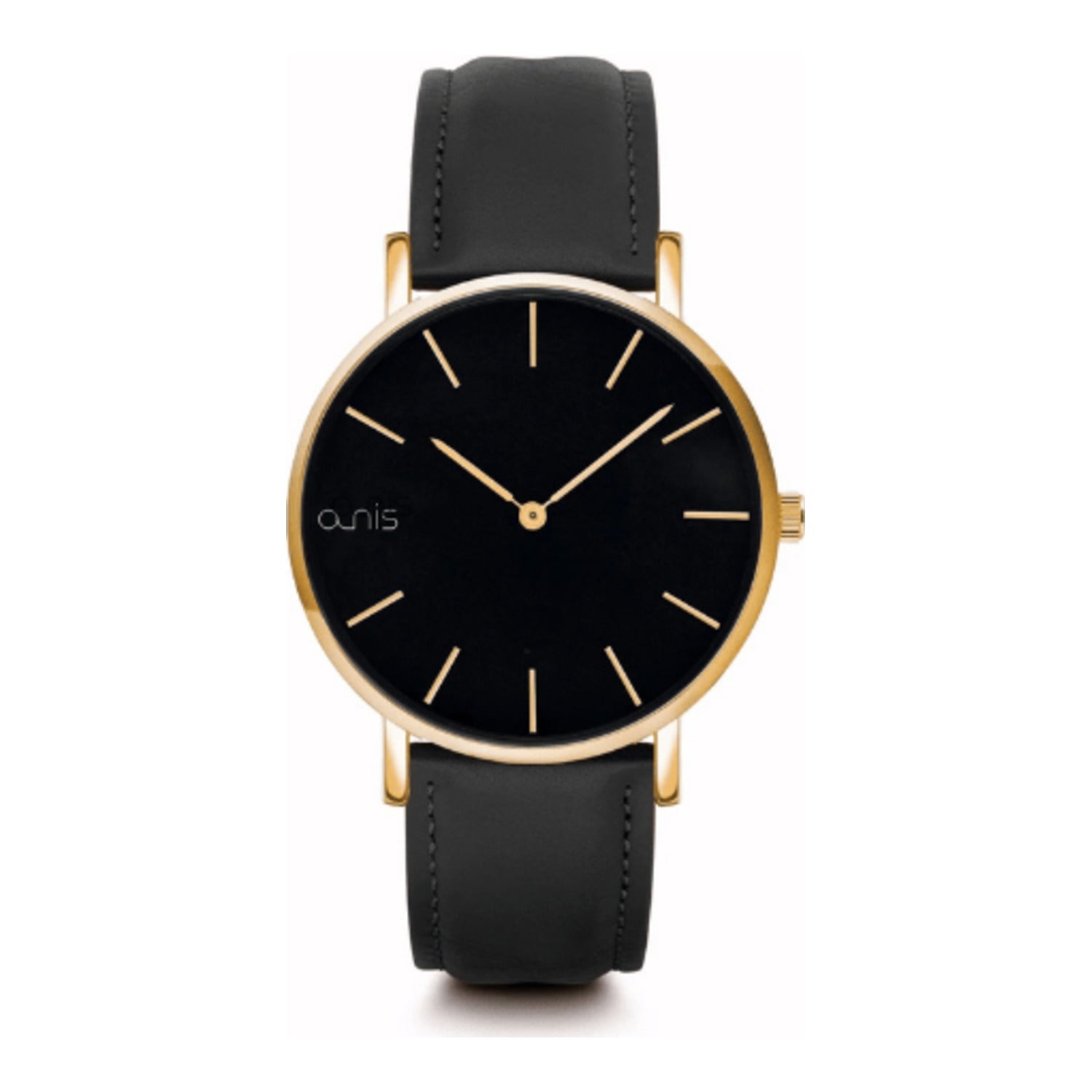 Montre analogique à quartz Nis, en métal avec verre minéral, au design classique.