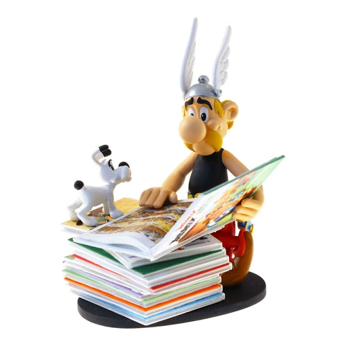 asterix obelix asterix mit buecherstapel