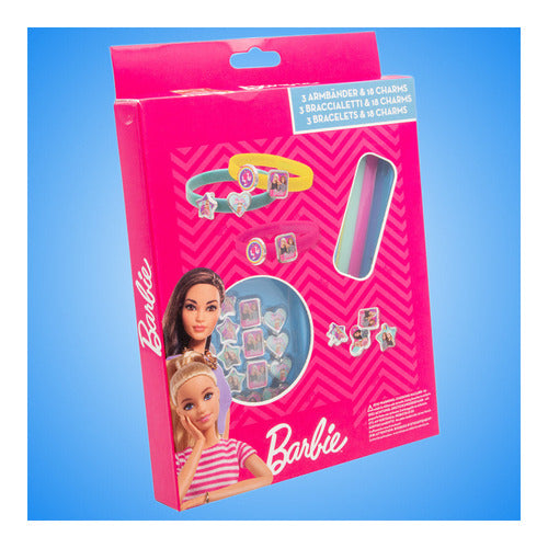 barbie 3 plastikarmbaender mit 18 charms zum anmachen