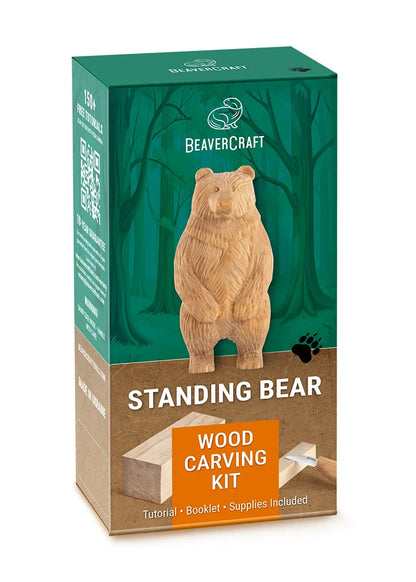 Beavercraft Schnitz Set Stehender Bär: Komplettes DIY Kit