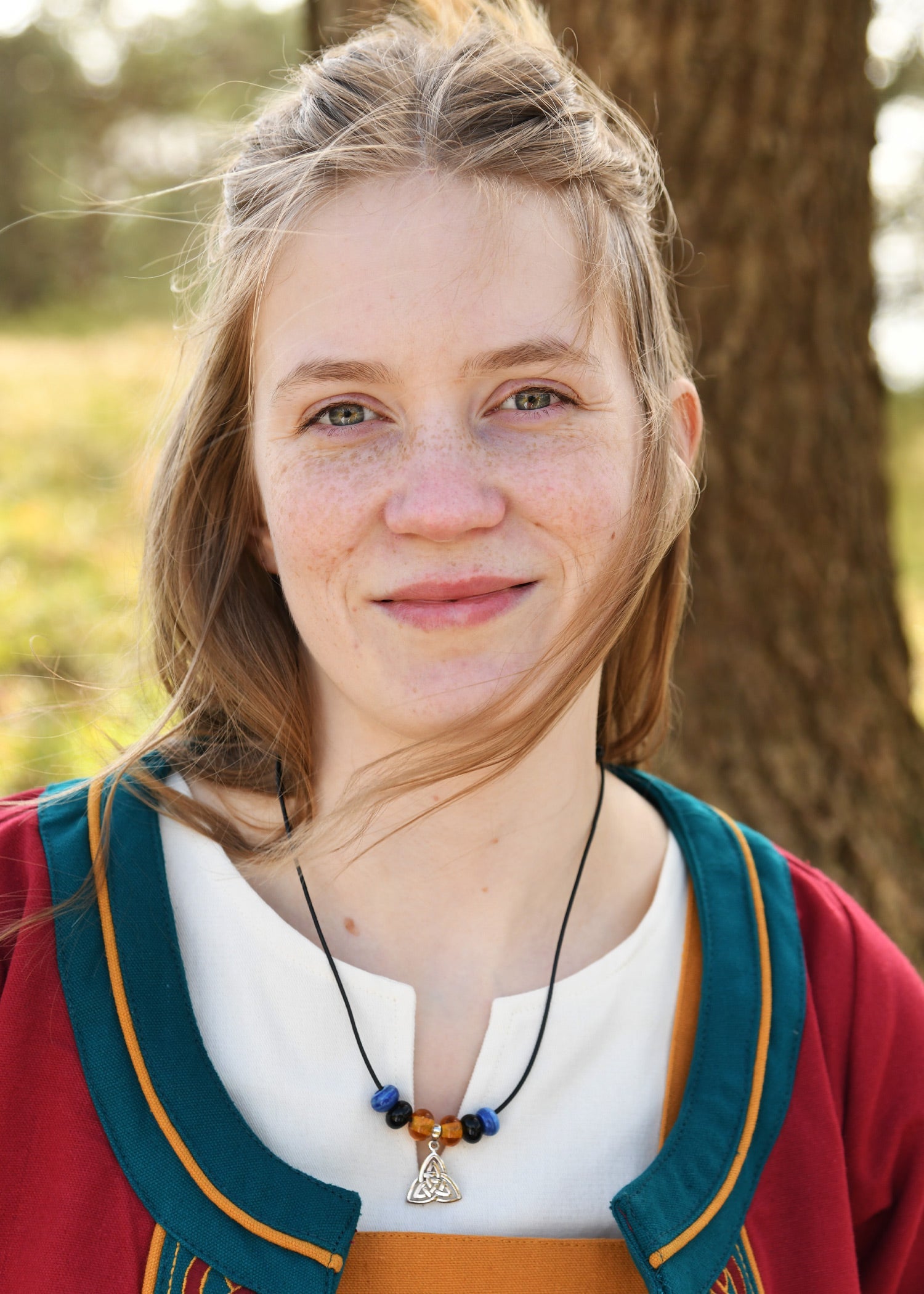 glasperlenkette mit trinity anhaenger