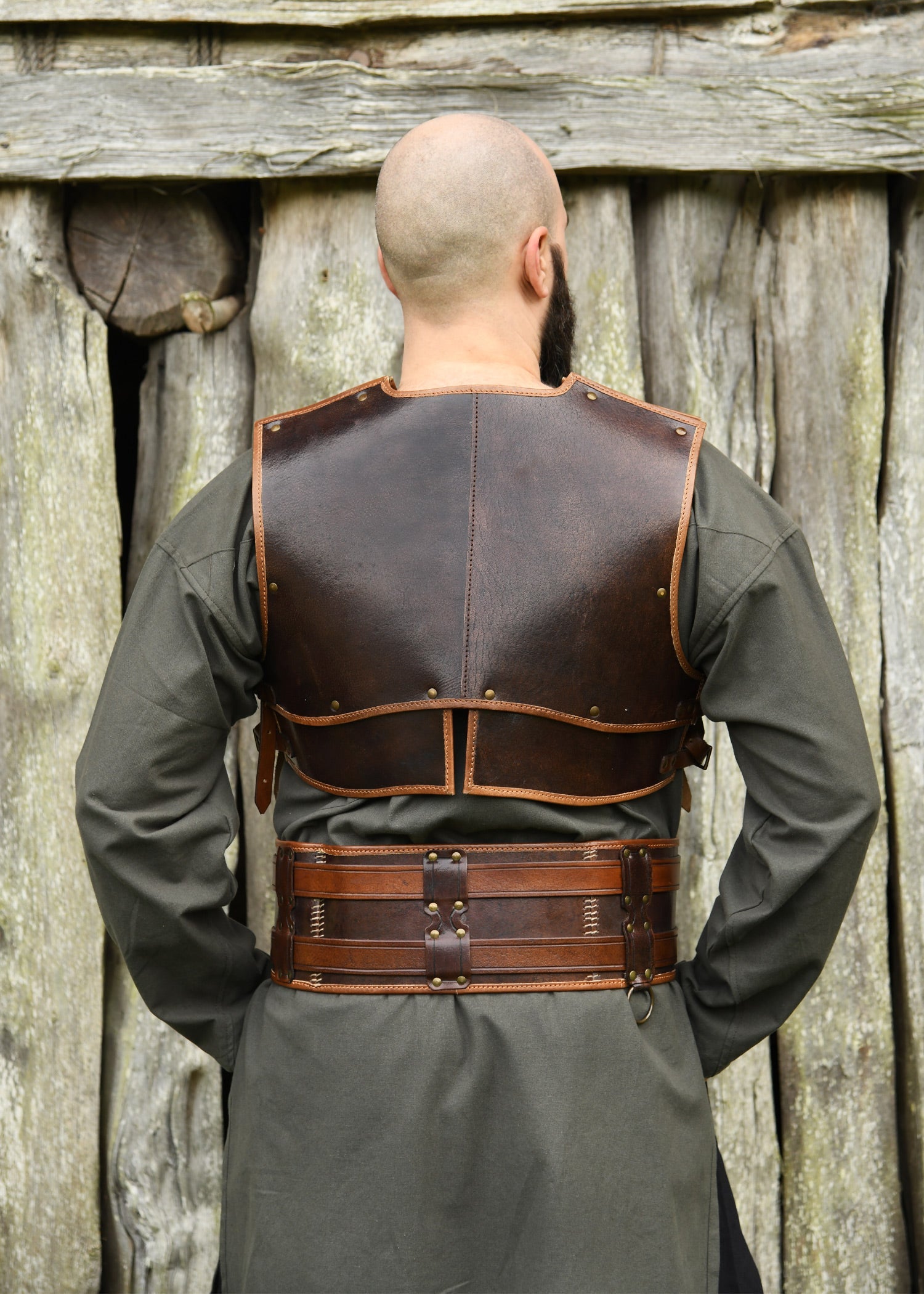 Doppelter Ledergürtel Arnulf in Braun